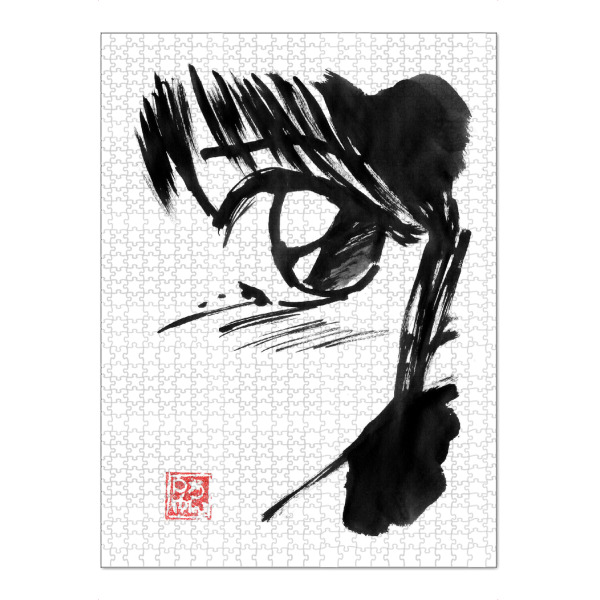 Puzzle Ravensburger "Manga-Auge" artboxONE - Schwarzweiß,Reise / Asien - Manga,Auge,Sumie,Japan,80er jahre,Mädchen - Bild manga