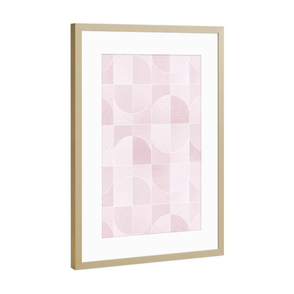 Poster mit Rahmen Gold "Canvas Geo Tiles Blush" artboxONE - Abstrakt,Geometrie