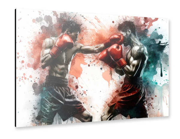 Alu-Dibond "Boxer in Aquarell AB" 30x20 cm artboxONE