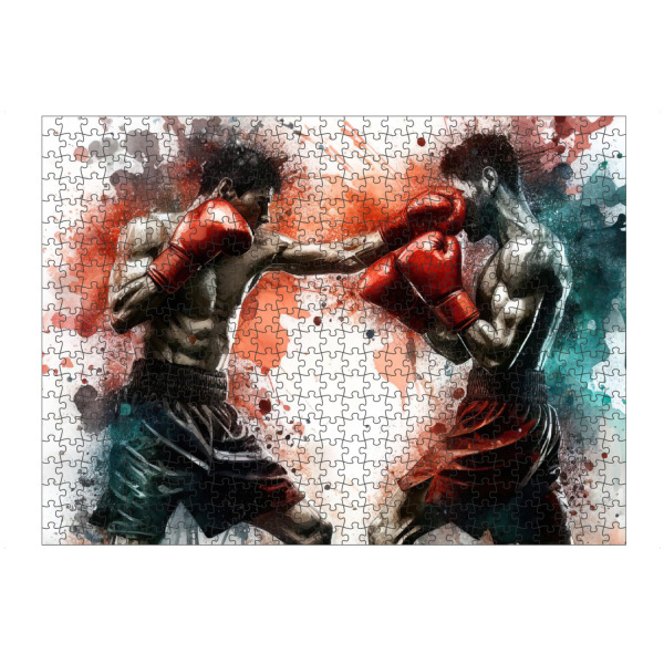 Puzzle Ravensburger "Boxer in Aquarell AB" artboxONE - Sport - Bunt,Sport,Sportler,Aquarell,Aktion,Kampfkunst,Boxen,Boxer - Bild bunt