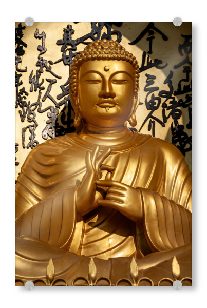 Acrylglasbild "Goldener Buddha" artboxONE - Architektur,Reise / Asien - Buddha,Golden,Gold,Buddhismus,Religion,Asien,Statue,Buddha statue
