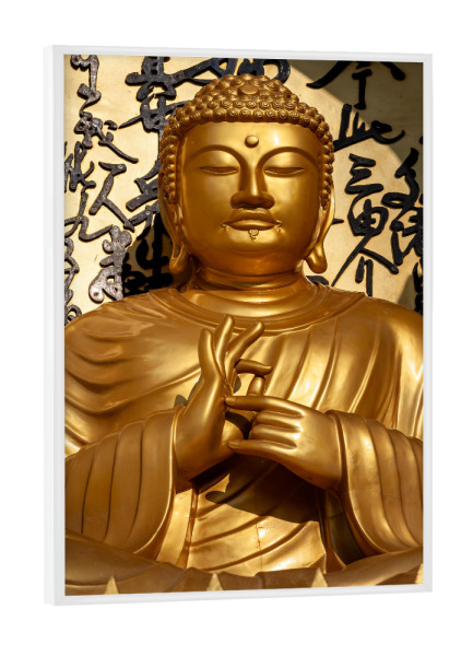 Poster mit weißem Rahmen "Goldener Buddha" artboxONE - Architektur,Reise / Asien - Buddha,Golden,Gold,Buddhismus,Religion,Asien,Statue,Buddha statue