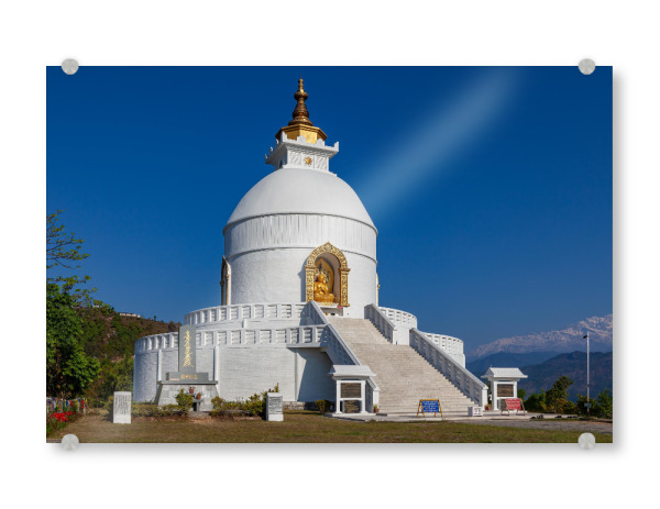 Acrylglasbild "Welt Friedens Pagode in Pokhara" artboxONE - Architektur,Reise / Asien
