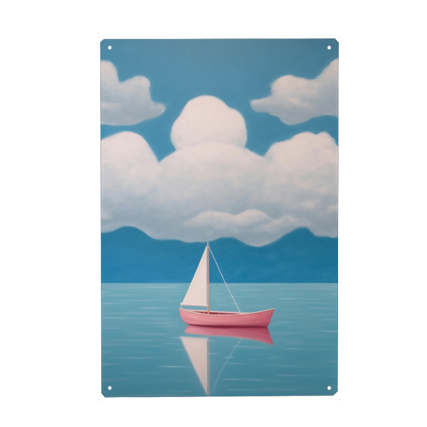 Holzbild "Rosa Segelboot" artboxONE - Natur,Reise / Strand und Meer