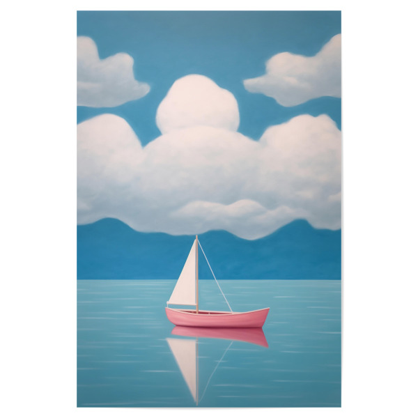 Poster "Rosa Segelboot" artboxONE - Natur,Reise / Strand und Meer