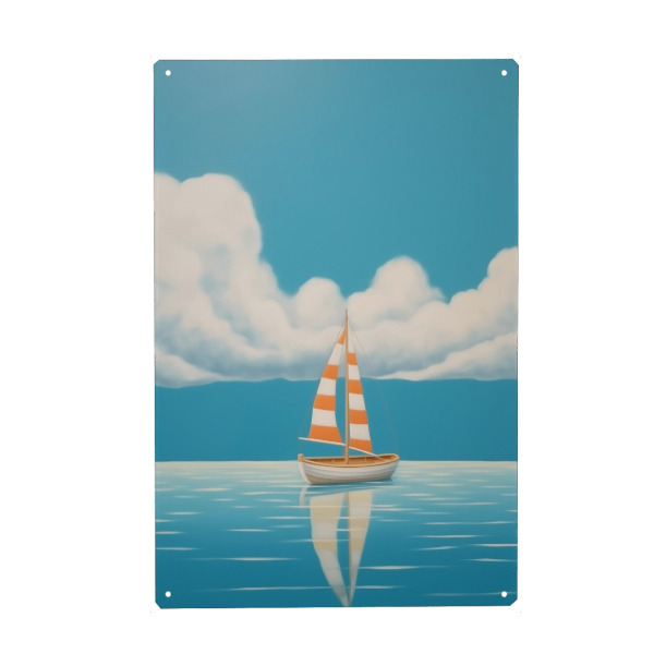Metall Poster "Kleines Segelboot" artboxONE - Natur,Reise / Strand und Meer