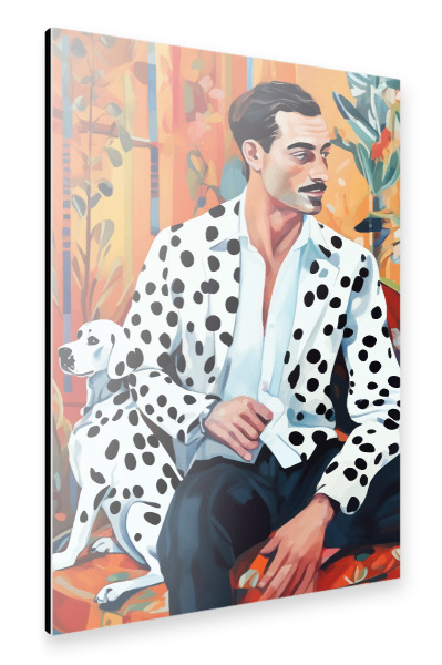 Alu-Dibond "Dalmatian, Dog Pet Fashion Animal" 30x20 cm artboxONE