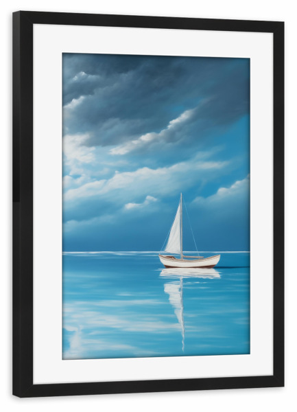 Poster mit Rahmen schwarz "Kleines Holz Boot" artboxONE - Natur,Reise / Strand und Meer