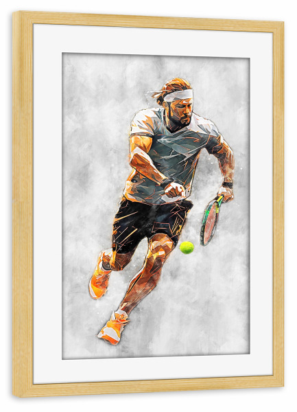 Poster mit Rahmen kiefer "Tennis Color Grey B (matart)" artboxONE - Sport