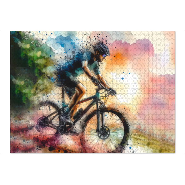 Puzzle Ravensburger "Radfahrer Läufer F" artboxONE - Sport,Sport / Motivation