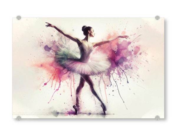 Acrylglasbild "Balletttänzer in Aquarell" artboxONE - Musik - Klassischer tanz,Klassisch,Ballerina,Ballett,Tanz,Aquarell,Farbe,Sport,Frau