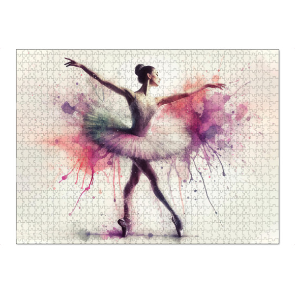 Puzzle Ravensburger "Balletttänzer in Aquarell" artboxONE - Musik - Klassischer tanz,Klassisch,Ballerina,Ballett,Tanz,Aquarell,Farbe,Sport,Frau