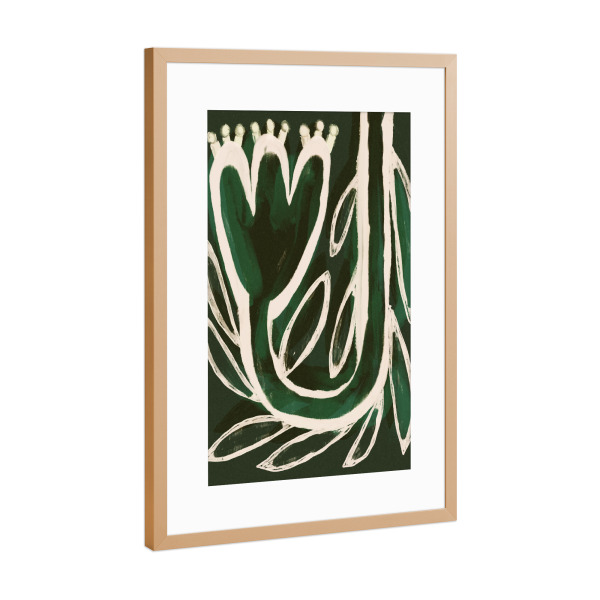 Poster mit Rahmen Kupfer "Upwards (Green)" artboxONE - Floral,Abstrakt,Für Mama