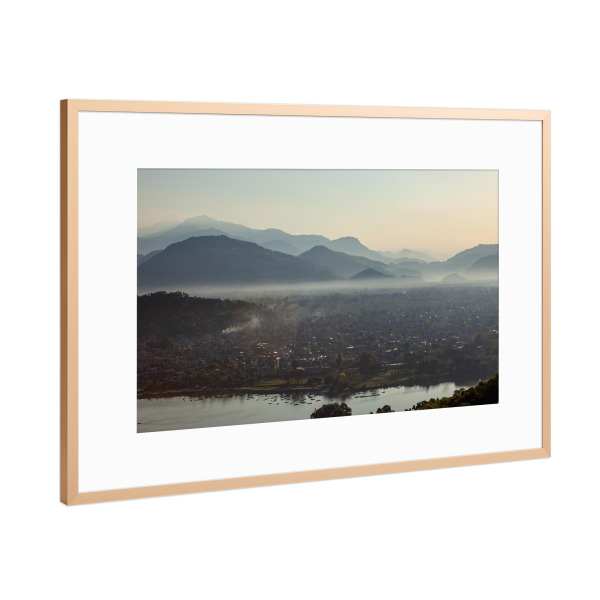 Poster mit Rahmen Kupfer "Pokhara" artboxONE - Natur,Architektur - Pokhara,Nepal,Annapurna,Himalaya,Berge,Asien,Landschaft,Natur