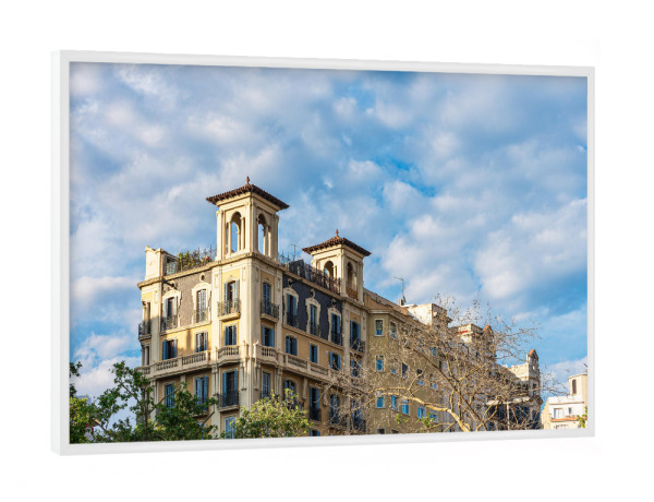 Poster mit weißem Rahmen "Gebäude in Barcelona" artboxONE - Reise,Architektur,Städte / Barcelona