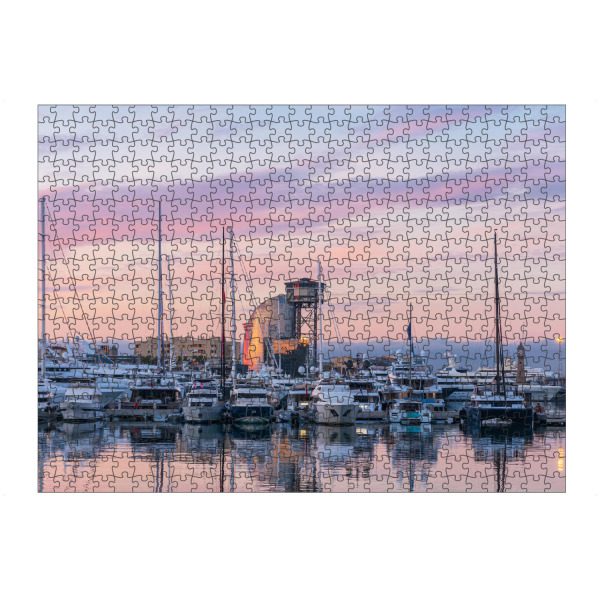 Puzzle Ravensburger "Schiffe im Hafen Port Vell" artboxONE - Natur,Reise,Reise / Strand und Meer,Reise / Länder,Städte / Barcelona