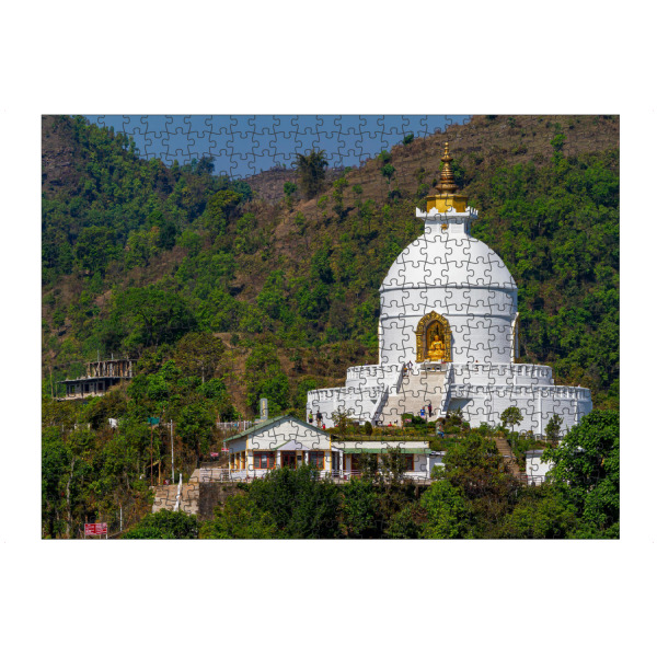 Puzzle Ravensburger "Welt Friedens Pagode" artboxONE - Architektur,Reise / Asien - Welt friedens pagode,Pagode,Nepal,Pokhara,Asien,Buddhismus,Buddha