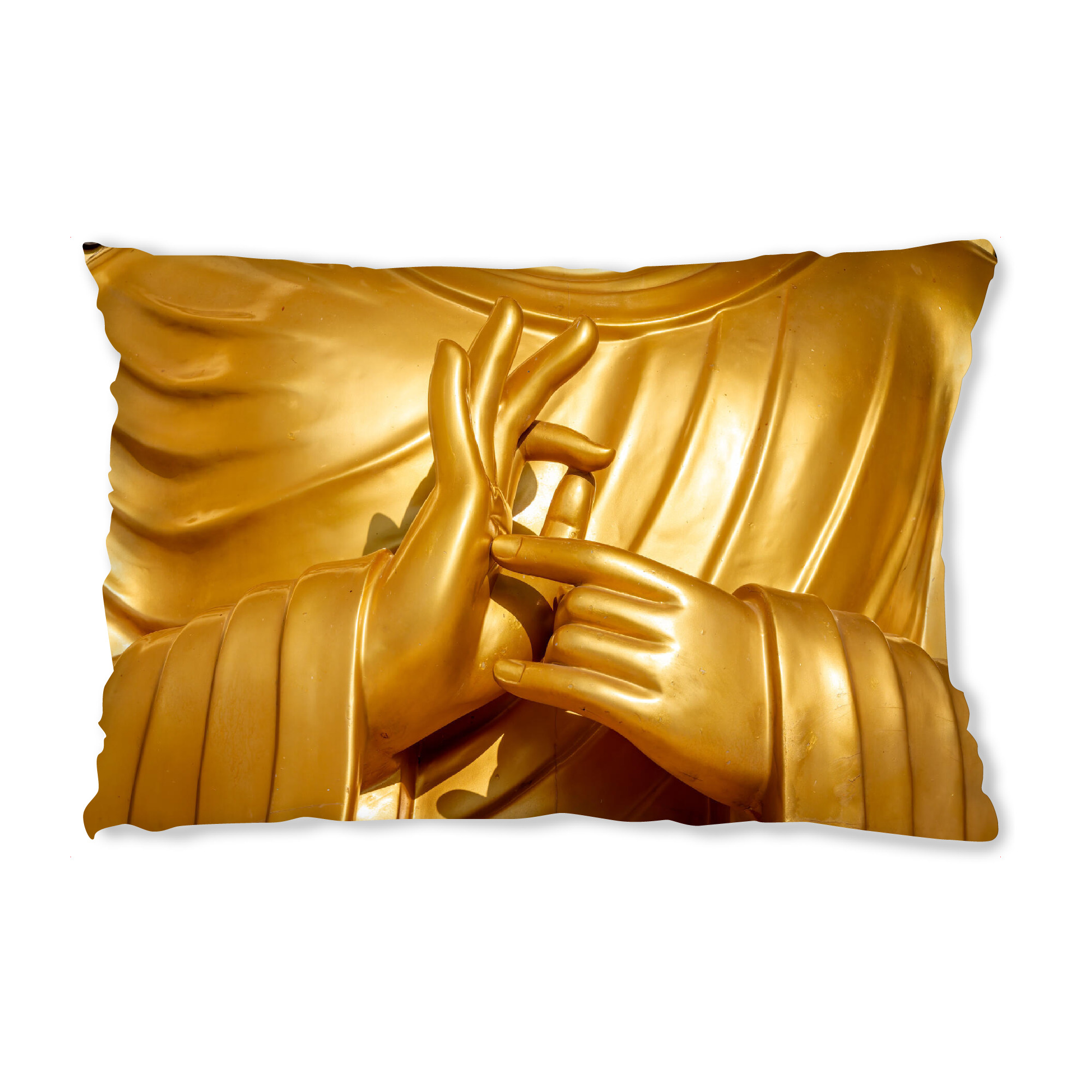 Design-Kissen "Die Hände Buddhas" artboxONE - Architektur,Reise / Asien - Buddha,Buddhismus,Gold,Golden,Hand,Hände,Gebet,Asien,Nepal,Indien