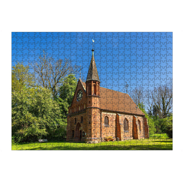 Puzzle Ravensburger "Kapelle mit Wiese und Bäumen" artboxONE - Natur,Reise,Architektur
