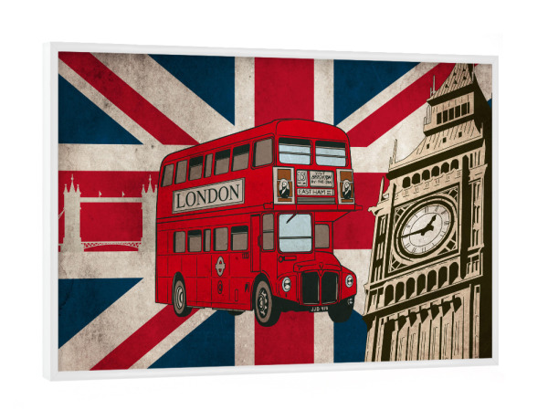 Poster mit weißem Rahmen "London Bus" artboxONE - Städte / London,Reise,Automobile,Reise / Länder