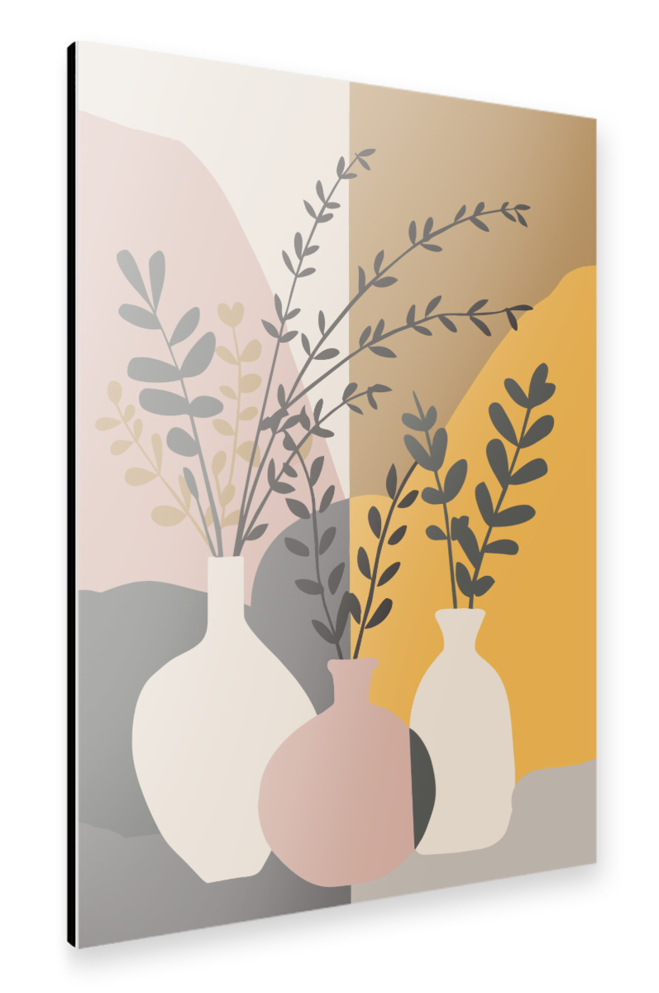 Alu-Dibond "Abstract Florals In Vases" 75x50 cm artboxONE