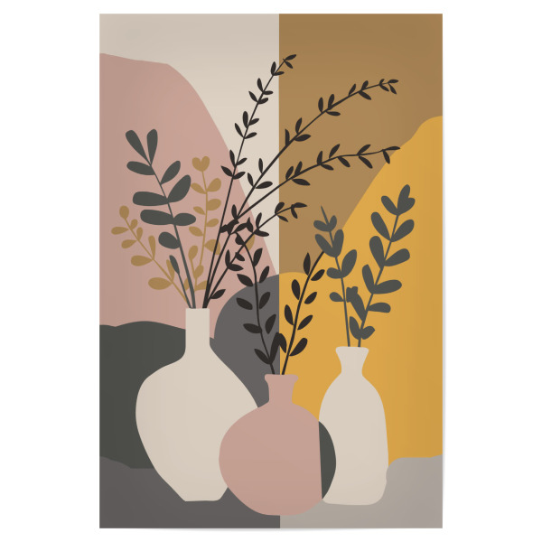 Poster 30x20 cm "Abstract Florals In Vases" artboxONE - Floral,Abstrakt - Abstract,Abstrakt,Floral,Flowers,Scandinavian,Colorful,Flower vase