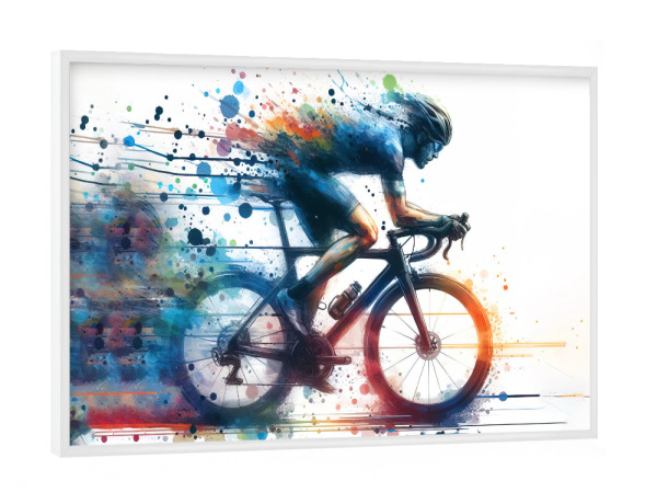 Poster mit weißem Rahmen "Radfahrer Läufer D" artboxONE - Sport,Sport / Motivation