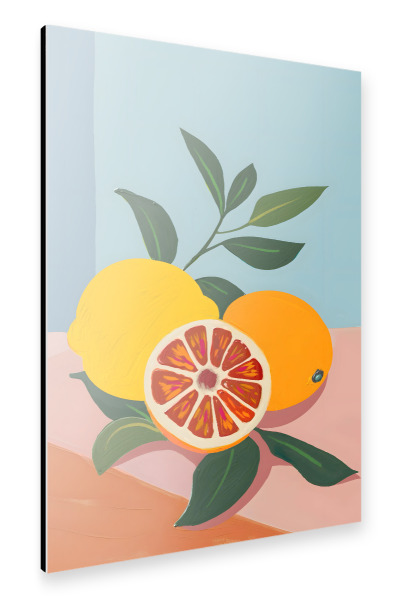 Alu-Dibond "Italienische Zitrusfrüchte" 30x20 cm artboxONE