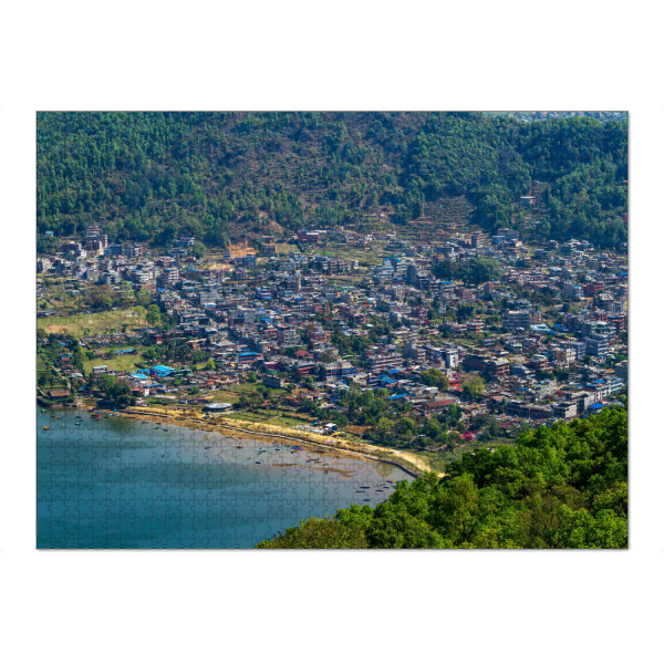 Puzzle Ravensburger "Die Stadt Pokhara in Nepal" artboxONE - Architektur,Reise / Asien - Pokhara,Stadt,Nepal,Asien,Indien,Himalaya - Bild pokhara