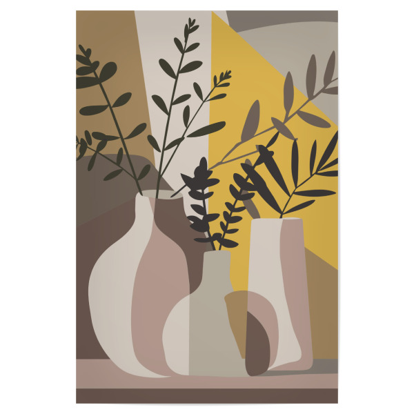 Poster "Three Vases" artboxONE - Floral,Abstrakt - Abstrakt,Abstract,Floral,Flowers,Modern,Scandinavian,Colorful