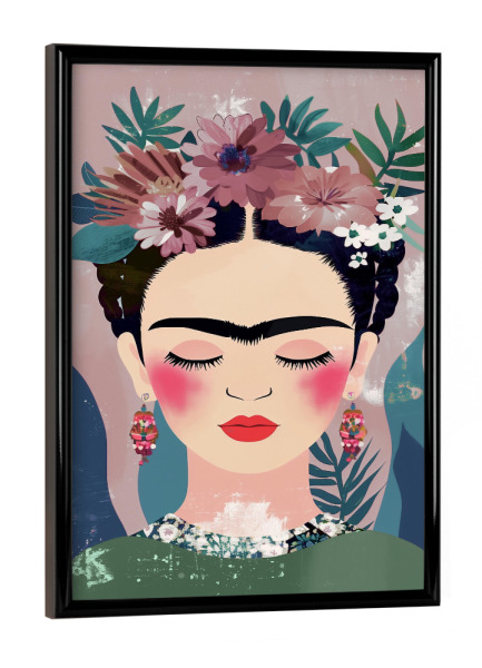 Poster mit schwarzem Rahmen "Fridas Blütenpracht" artboxONE - Natur,Floral,Menschen