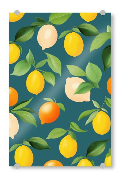 Acrylglasbild "Zitronen Liebe" artboxONE - Natur,Floral,Essen & Trinken / Obst & Gemüse