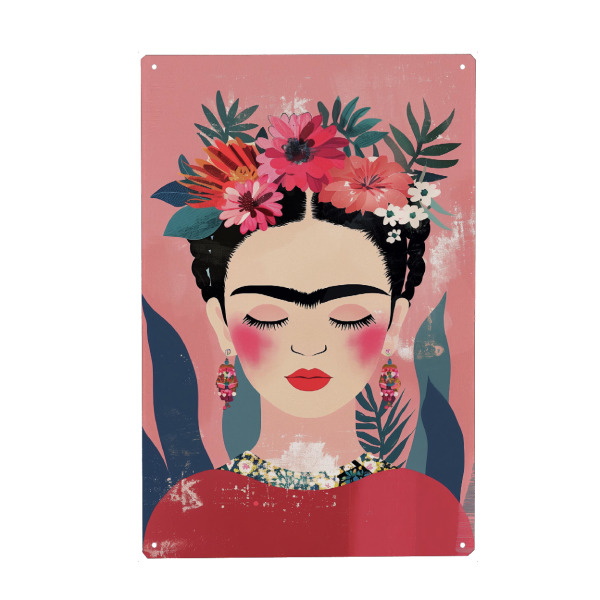 Holzbild "Fridas Blütenzauber" artboxONE - Natur,Floral,Menschen
