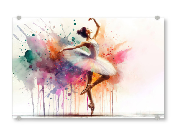 Acrylglasbild "Balletttänzerin in Aquarell B" artboxONE - Musik,Sport