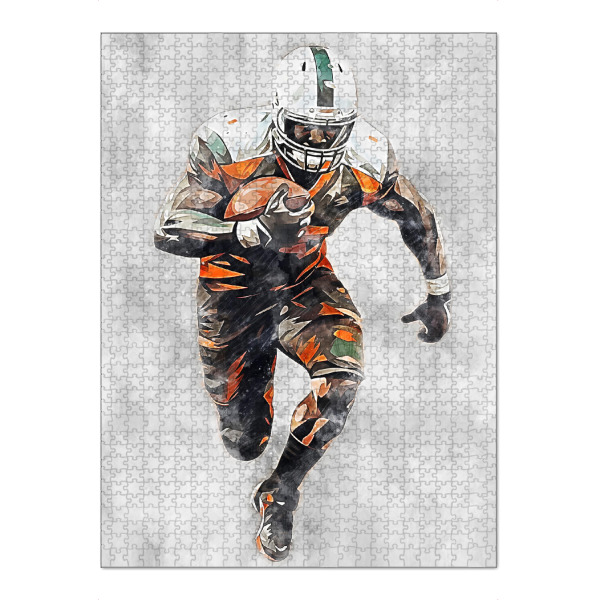 Puzzle Ravensburger "AF Color Grey F (matart)" artboxONE - Sport - American football,American,Football,Player,Ball,Team,Sport,Colorful,Watercolor