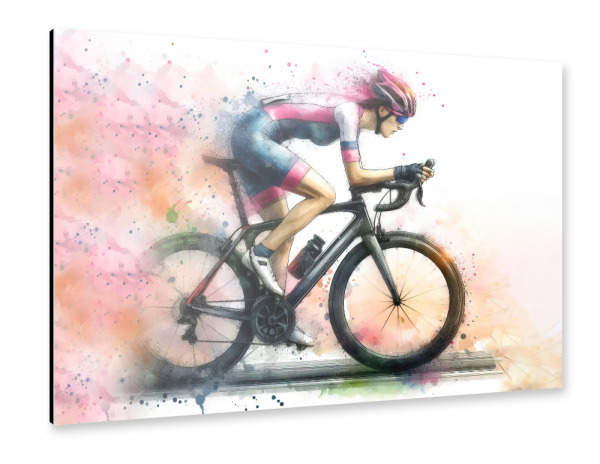 Alu-Dibond "Radfahrer-Läufer" 75x50 cm artboxONE