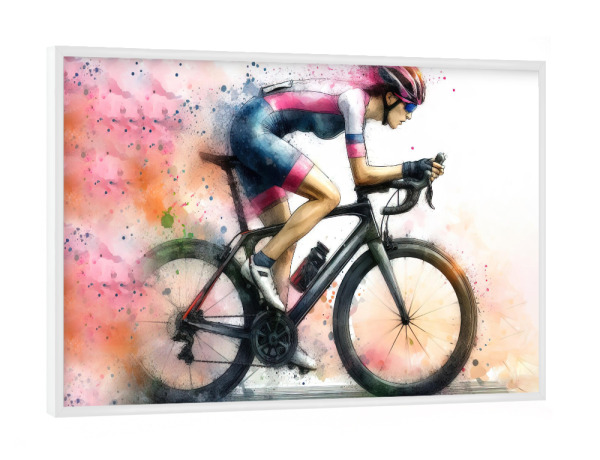 Poster mit weißem Rahmen "Radfahrer-Läufer" artboxONE - Sport,Sport / Motivation