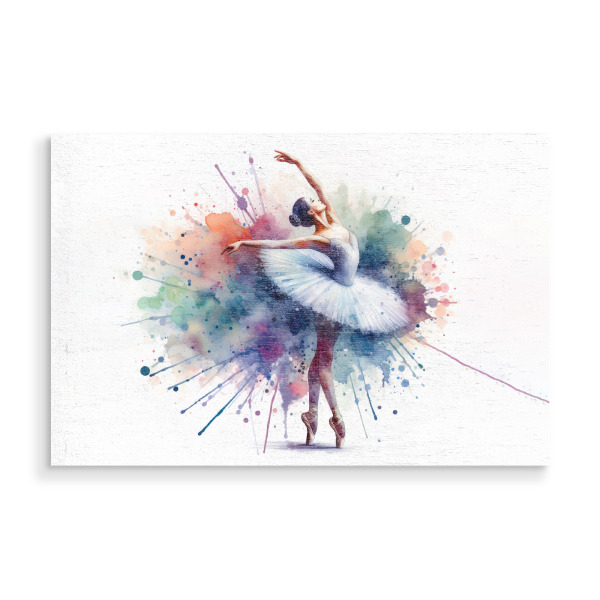 Holzbild "Balletttänzerin in Aquarell G" artboxONE - Musik,Sport