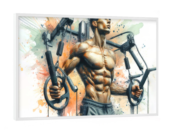 Poster mit weißem Rahmen "Fitnessübung F" artboxONE - Sport,Sport / Motivation