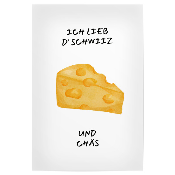Poster "Ich lieb d ́ Schwiiz" artboxONE - Typografie,Essen & Trinken,Liebe,Reise / Länder,Lustig