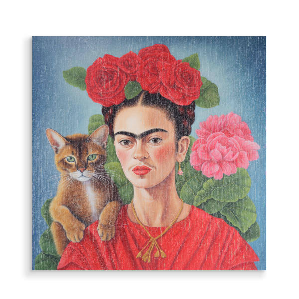 Holzbild "Frida Katzen Liebe" artboxONE - Floral,Tiere,Menschen