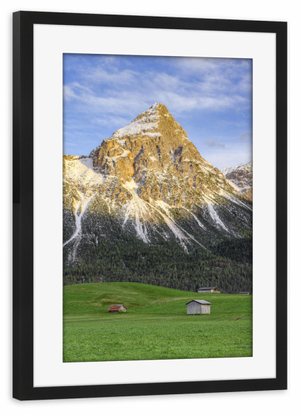 Poster mit Rahmen schwarz "Ehrwalder Sonnenspitze Tirol" artboxONE - Natur,Reise,Reise / Länder
