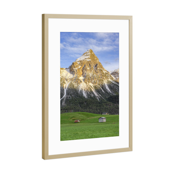 Poster mit Rahmen Gold "Ehrwalder Sonnenspitze Tirol" artboxONE - Natur,Reise,Reise / Länder