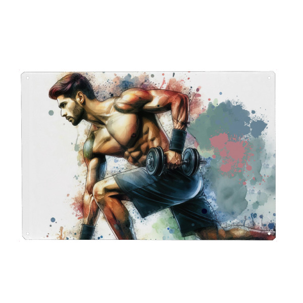 Metall Poster "Fitnessübung" artboxONE - Sport,Sport / Motivation