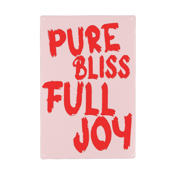 Holzbild "Pure Glückseligkeit, volle Freude" artboxONE - Typografie,Liebe,Lustig