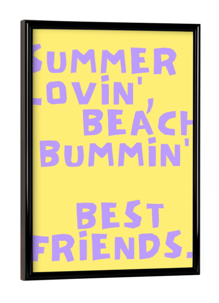 Poster mit schwarzem Rahmen "Sommerliebhaber, Strandliebhaber" artboxONE - Typografie,Reise / Strand und Meer,Lustig