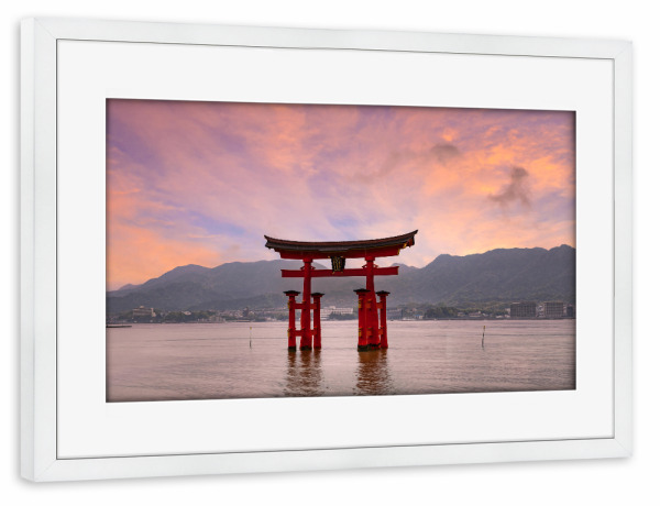 Poster mit Rahmen weiß "Itsukushima-Schrein Miyajima" artboxONE - Architektur,Reise / Asien