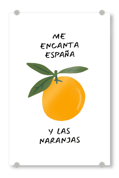 Acrylglasbild "Me encanta espana" artboxONE - Typografie,Reise / Länder,Essen & Trinken / Obst & Gemüse