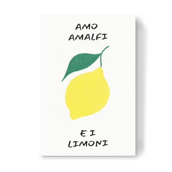 Leinwandbild "Amo Amalfi e i limoni" artboxONE - Typografie,Reise / Strand und Meer,Liebe,Essen & Trinken / Obst & Gemüse