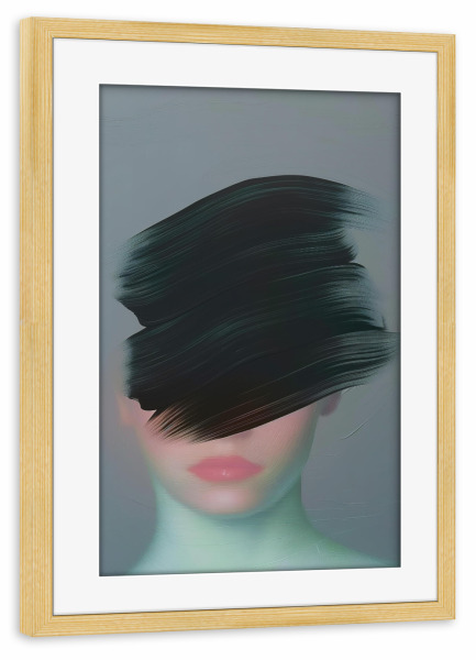 Poster mit Rahmen kiefer "Contemporary woman face paint" artboxONE - Abstrakt